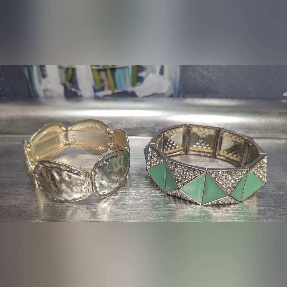 Two Vintage Stretch Bracelets Bundle - image 1